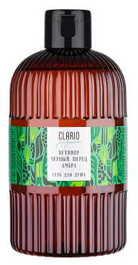 Clario (Кларио) гель для душа парфюмированный черный перец, ветивер, амбра, 500мл