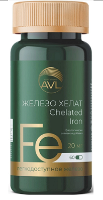Железо Хелат Алтайвитамины, капсулы 60шт БАД