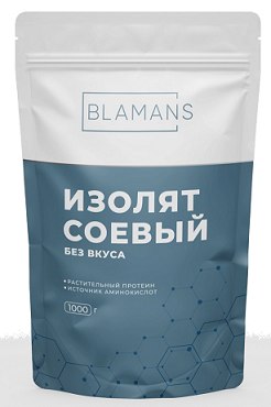 Blamans (Бламанс) изолят соевый нейтральный (без вкуса), порошок 1000г