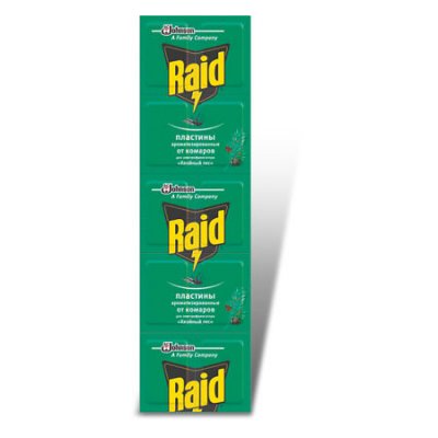 Купить рейд (raid) пластины от комаров хвоя, 10 шт в Городце