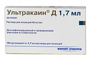 Купить ультракаин д, раствор для инъекций 40мг/мл, картридж 1,7мл 10шт в Городце