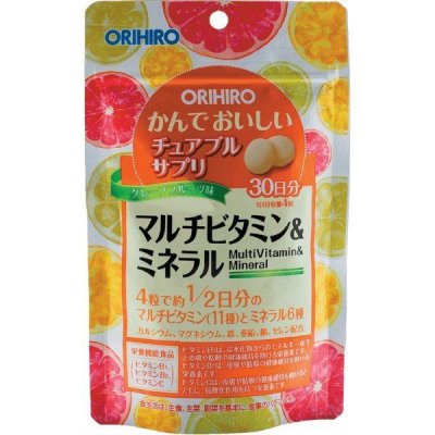 Купить orihiro (орихино), мультивитамины и минералы со вкусом тропических фруктов, таблетки массой 500мг, 120 шт бад в Городце
