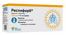 Купить респифорб, набор капсул с порошком для ингаляций, 320 мкг+9 мкг/доза, 60шт в Городце