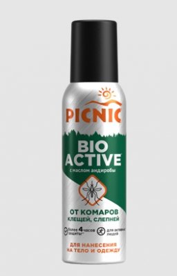 Купить пикник (picnic) bio activ аэрозоль от комаров, клещей и слепней, 125мл  в Городце