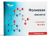 Купить фолиевая кислота с витамином в12, в6, таблетки 50 шт бад в Городце