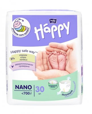 Купить bella baby happy (белла) подгузники для недоношенных детей размер нано до 700г 30 шт в Городце