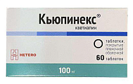 Купить кьюпинекс, таблетки, покрытые пленочной оболочкой 100мг, 60 шт в Городце