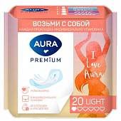 Купить aura premium (аура премиум) прокладки ежедневные ультратонкие light 20шт в индивидуальной упаковке в Городце