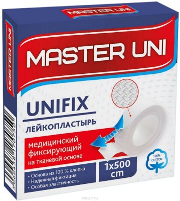 Купить пластырь master uni (мастер-юни) медицинский фиксирующий тканевая основа 1см х 5м в Городце