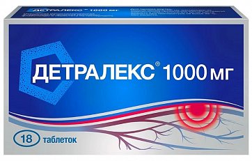 Детралекс, таблетки, покрытые пленочной оболочкой 1000мг, 18 шт
