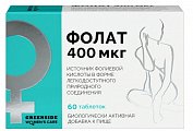 Купить фолат 400 мкг грин сайд (green side), таблетки массой 230 мг, 60 шт бад в Городце