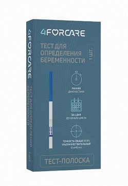 4FORCARE Тест-полоска для определения беременности ультрачувствительный, 1 шт