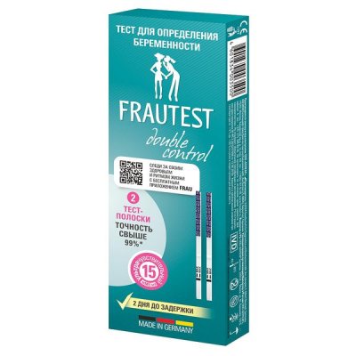 Купить тест для определения беременности frautest (фраутест) double control, 2 шт в Городце