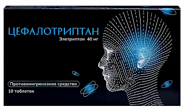 Цефалотриптан, таблетки покрытые пленочной оболочкой 40мг 10шт