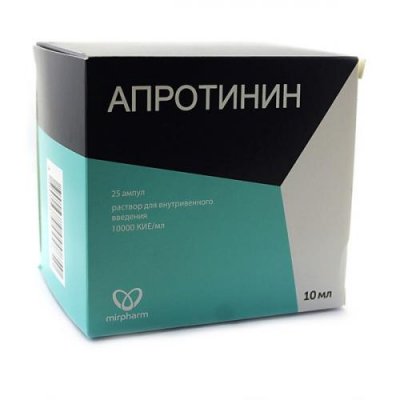 Купить апротинин, раствор для внутривенного введения 10000кие/мл, ампулы 10мл, 25 шт в Городце