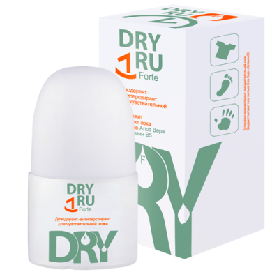 Купить драй ру (dry ru) форте дезодорант антиперспирант для чувствительной кожи, 50мл в Городце