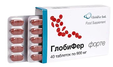 ГлобиФер форте, таблетки массой 900мг, 40 шт БАД