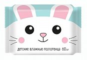 Полотенца влажные очищающие универсальные для детей с ромашкой и алоэ вера, 60 шт