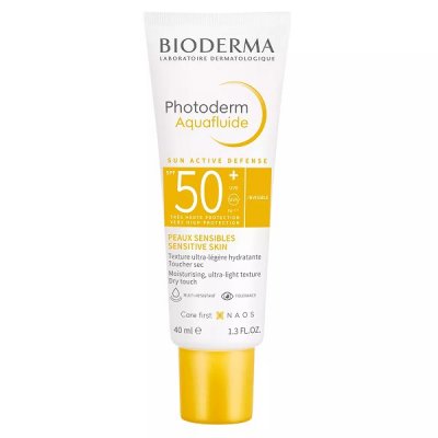 Купить bioderma photoderm (биодерма фотодерм) аквафлюид для лица и шеи 40мл spf50+ в Городце