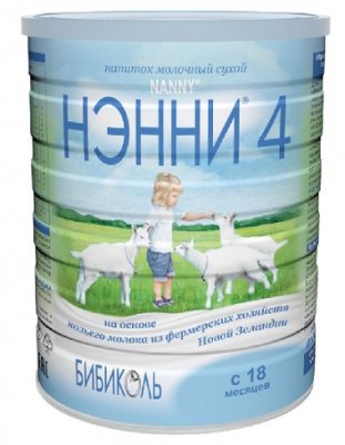 Купить нэнни 4 смесь на основе натурального козьего молока с пребиотиками с 18 месяцев, 800г в Городце
