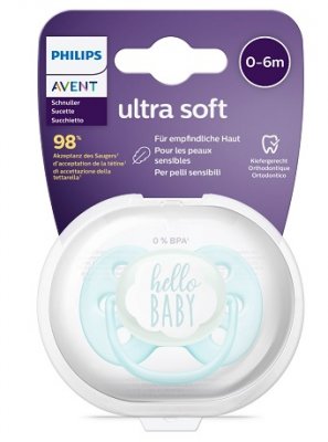 Купить avent (авент) пустышка силиконовая ultra soft для мальчиков 0-6 месяцев 1 шт (scf522/01) в Городце