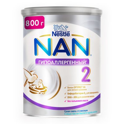 Купить nan optipro 2 ha (нан) гипоаллергенный смесь сухая для детей с 6 месяцев, 800г в Городце