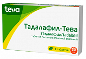 Купить тадалафил-тева, таблетки, покрытые пленочной оболочкой 20мг 1шт в Городце