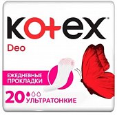 Купить kotex deo (котекс) прокладки ежедневные ультратонкие 20 шт в Городце