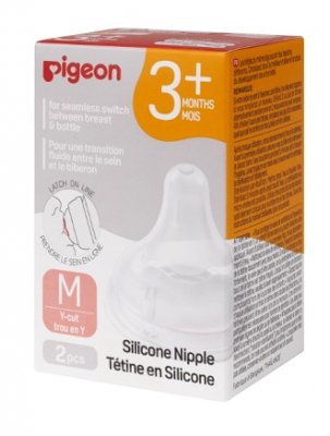 Купить pigeon softouch peristaltic plus (пиджен) соска силиконовая для бутылочки с 3 месяцев, размер m 3 шт в Городце