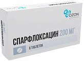 Купить спарфлоксацин, таблетки покрытые пленочной оболочкой 200мг, 6 шт в Городце