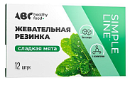 Купить abc healthy food (abc хэлси фуд) жевательная резинка без сахара, сладкая мята таблетки 12шт  в Городце