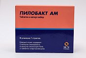 Купить пилобакт ам набор (кларитромицин-таблетки 500 мг, амоксициллин-капсулы, 500 мг, омепразол-капсулы 20 мг), 56 шт в Городце