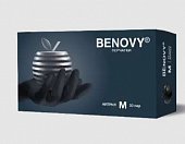 Купить перчатки benovy смотровые нитриловые нестерильные неопудрен текстурир с однократной хлорацией размер m 50 пар, черные в Городце