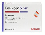 Купить конкор, таблетки, покрытые пленочной оболочкой 5мг, 90 шт в Городце