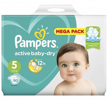 Pampers Active Baby (Памперс) подгузники 5 юниор 11-16кг, 90шт