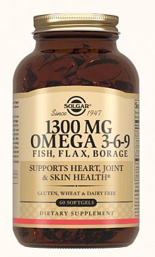Solgar (Солгар) Комплекс жирных кислот Омега 3-6-9 (EFA 1300мг), капсулы 60 шт БАД