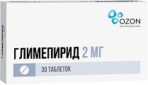 Купить глимепирид-озон, таблетки 2мг, 30 шт в Городце