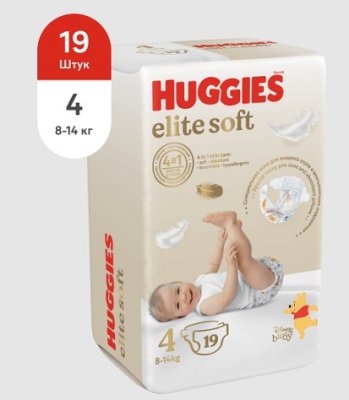 Купить huggies (хаггис) подгузники elitesoft 8-14кг 19 шт в Городце