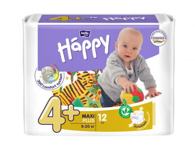 Купить bella baby happy (белла) подгузники 4+ макси+ 9-20кг 12 шт в Городце