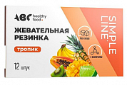 ABC Healthy Food (ABC Хэлси Фуд) жевательная резинка без сахара, Тропик таблетки 12шт 