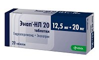 Купить энап-нл, таблетки 20мг+12,5мг, 20 шт в Городце