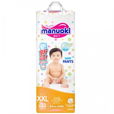 Купить manuoki (мануоки) подгузники-трусики детские, размер xxl 15+ кг, 36 шт в Городце