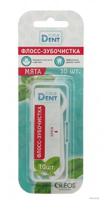 Купить таймдент (timedent) флосс-зубочистки мята 10 шт в Городце