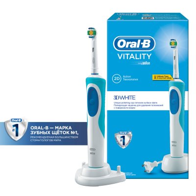 Купить орал-би (oral-b) электрическая зубная щетка vitality d12.513 3d white белый в подарочной упаковке (о в Городце