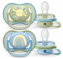 Avent (Авент) соска-пустышка силиконовая Ультра Эйр для детей 0-6 месяцев 2 шт SCF085/58