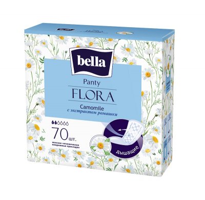 Купить bella (белла) прокладки panty flora с экстрактом ромашки 70 шт в Городце