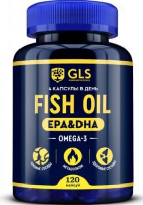 Купить gls (глс) омега-3 fish oil, капсулы массой 720мг, 120 шт бад в Городце