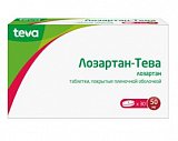 Лозартан-Тева, таблетки, покрытые пленочной оболочкой 50мг, 30 шт