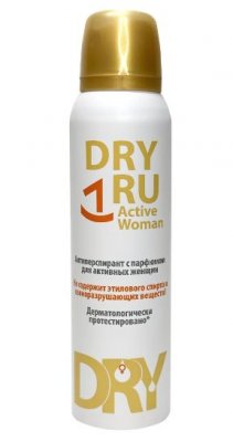 Купить драй ру (dry ru) active woman антиперспирант с парфюмом для активных женщин, аэрозоль 150мл в Городце