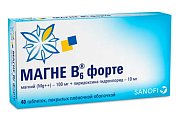 Купить магне b6 форте, таблетки, покрытые пленочной оболочкой, 100 мг+10 мг 40 шт в Городце